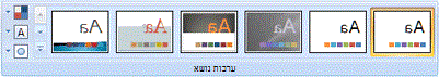 הכרטיסיה 'עיצוב' ב- PowerPoint המציגה את גלריית ערכות הנושא.