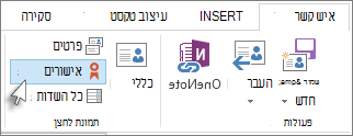 הצגת האישורים של אדם מסוים