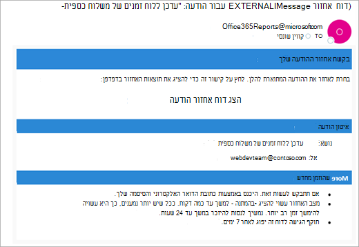 Outlook כדי לבדוק צילום מסך אחד של הודעה