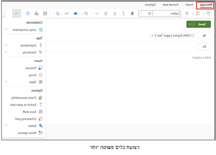 Outlook באינטרנט שקופיות.