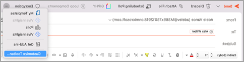 תמונה של סרגל הכלים 'התאמה אישית' כדי להוסיף תשאול תזמון באופן ידני.