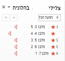 לחץ על הנפשות ולאחר מכן על חלונית ההנפשה כדי להציג את חלונית ההנפשה. המספר משמאל נקודתיים משקף את המספר למלבן.