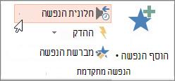 פתיחת חלונית ההנפשה