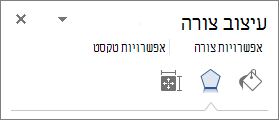 הכרטיסיה 'אפקטים' בחלונית 'עיצוב צורה'