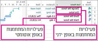 הסבר אודות פעילויות המתוזמנות באופן ידני ואוטומטי