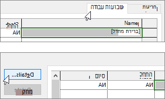 הכרטיסיה 'שבועות עבודה'