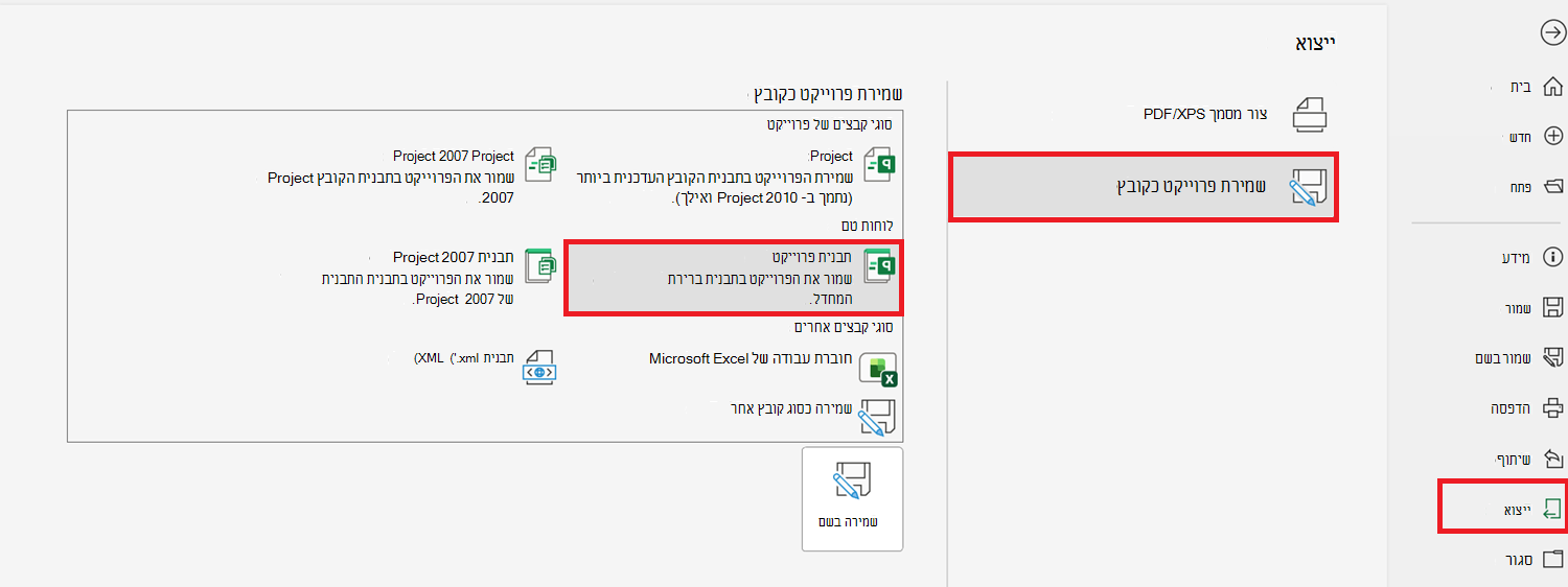 תמונה של שמירה כתבנית