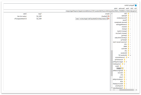 List of programs that should be ran using compatibility settings