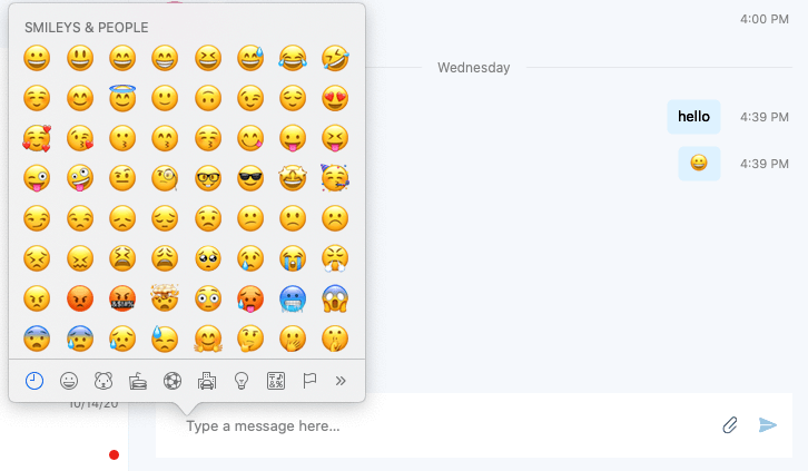תצוגת סמלי הבעה של SFB Mac