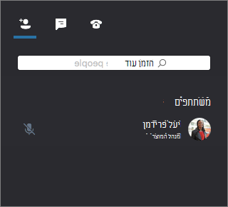 Skype for Business עבור Mac פגישה המציגים משתתפים