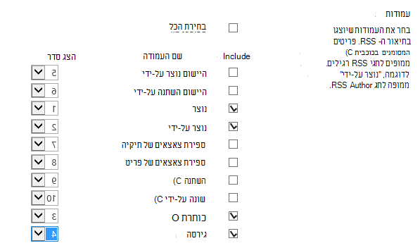 עמודות RSS