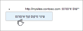 האפשרות 'שנה יישום אינטרנט'