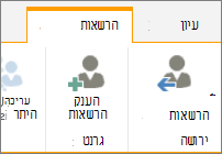 לחצן 'מחק הרשאות ייחודיות'