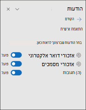 החלונית 'הגדרות הודעה' ב- Outlook