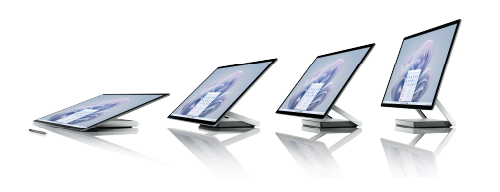 מציג את Surface Studio 2+ מוגדר בזוויות שונות.