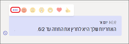 הודעה מציאותית עם תפריט 'אפשרויות נוספות' מסומן.