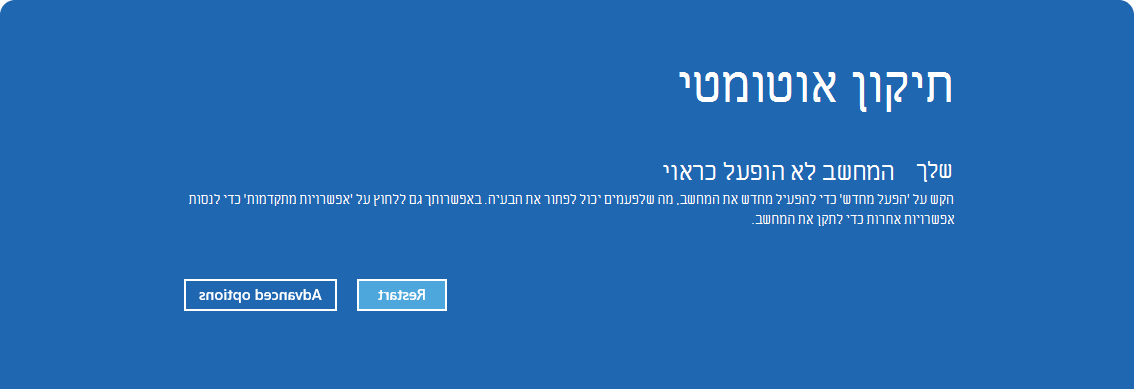 צילום מסך של אפשרות תיקון אוטומטי.