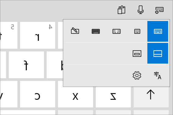 המצבים במקלדת המגע Windows 10 מקשים.