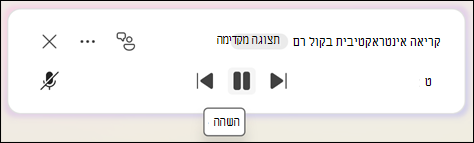כדי להשהות את התכונה 'קרא בקול רם', בחר 'השהה'.