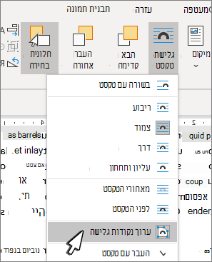 פריט התפריט 'ערוך נקודות גלישה'
