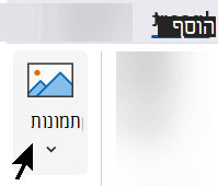בכרטיסיה הוספה של רצועת הכלים, בחר 'הוספה' ולאחר מכן בחר 'תמונות'.