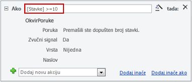 Izraz koji se koristi u bloku If u makronaredbi