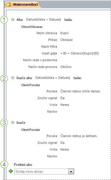 Makronaredba koja sadrži naredbu If/Else If/Else.