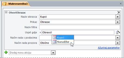 Korištenje značajke IntelliSense za unos izraza