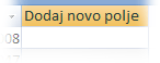 Novo polje u podatkovnoj tablici