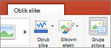 Gumb Alternativni tekst na vrpci programa PowerPoint za Mac