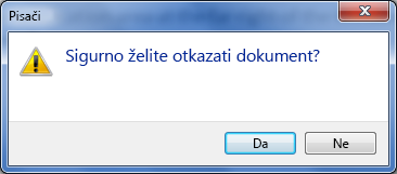 Potvrdite prekid ispisa.