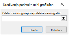 U dijaloški okvir Uređivanje podataka za minigrafikone unesite raspon izvorišnih podataka.