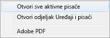 Odaberite mogućnost Otvori sve aktivne pisače.