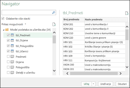 Nabavite & Transform (Power Query) Navigator