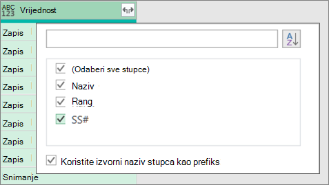 Proširivanje JSON zapisa