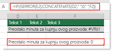 Funkcije IF i ISERROR koriste se kao zaobilazna rješenja za sekvencijalno dodavanje za niz s pogreškom #VALUE!