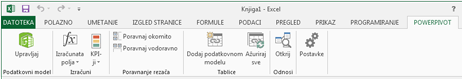 Vrpca dodatka PowerPivot