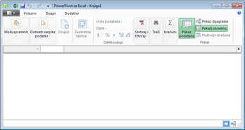 Prozor dodatka PowerPivot
