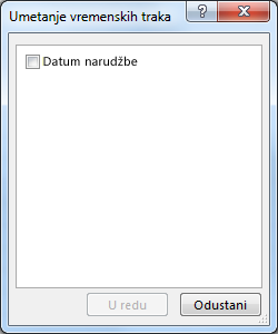Dijaloški okvir Umetanje vremenskih traka
