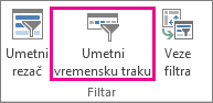Umetni vremensku traku na kartici Analiza