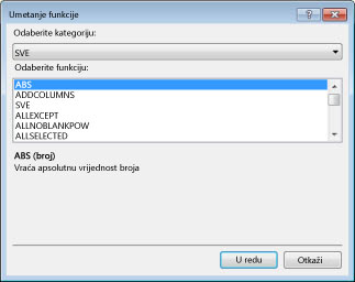Umetanje funkcije