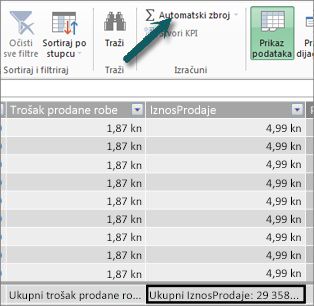 AutoSum button in Power Pivot
