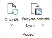 Slika vrpce programa Excel