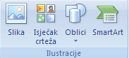 Grupa Ilustracije na kartici Umetanje