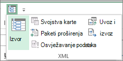 Na alatnoj traci za brzi pristup kliknite XML
