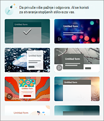 Galerija tema s prikazom uzoraka