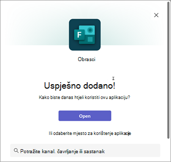 Odaberite mjesto za korištenje aplikacije Obrasci