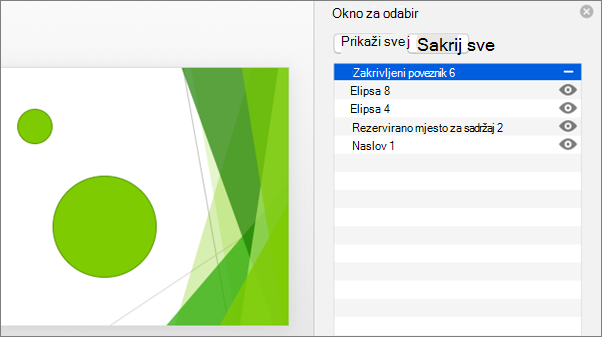 Prikazuje funkciju sakrivanja u oknu za odabir sustava Office 2016 za Macove
