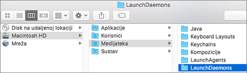 Browse to the Library folder and then the LaunchDaemons folder