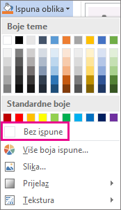 Selecting No Fill